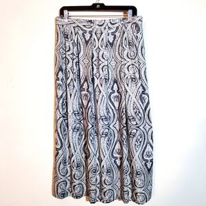 Size 16 Vintage 90's Blue & Black Midi Koret Skirt